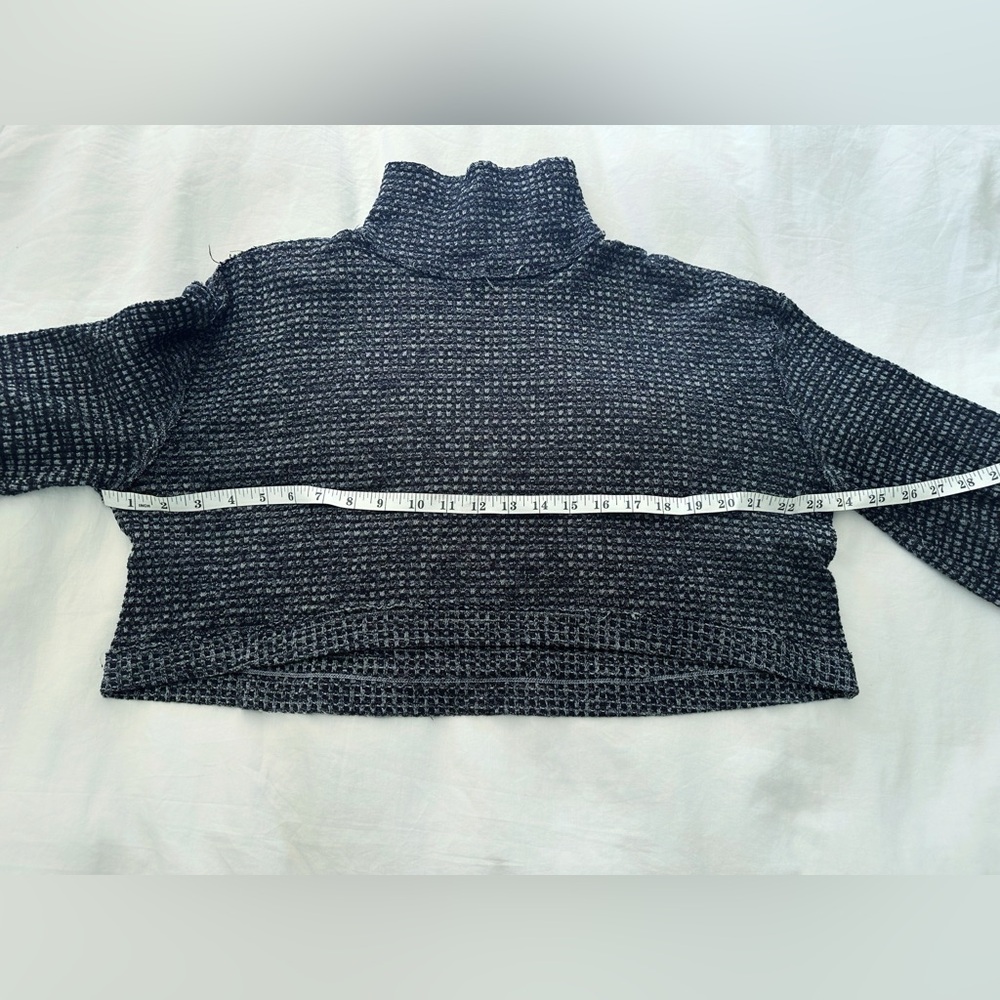 Free People DRK purple/grey Cropped Waffle Knit Turtleneck Sweater